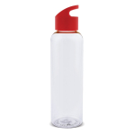 Gourde en RPET transparente avec poignée géométrique colorée 600ml couleur rouge transparent