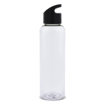 Gourde en RPET transparente avec poignée géométrique colorée 600ml couleur noir transparent