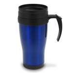 Gobelet à double paroi en inox avec poignée pour transport 350ml couleur bleu