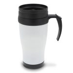 Gobelet à double paroi en inox avec poignée pour transport 350ml couleur blanc