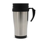 Gobelet à double paroi en inox avec poignée pour transport 350ml couleur argenté deuxième vue