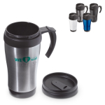 Gobelet à double paroi en inox avec poignée pour transport 350ml