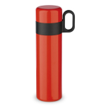 Thermos en acier inoxydable avec tasse et poignée comme bouchon 350ml couleur rouge