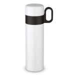 Thermos en acier inoxydable avec tasse et poignée comme bouchon 350ml couleur blanc