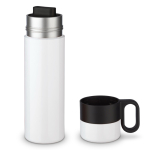 Thermos en acier inoxydable avec tasse et poignée comme bouchon 350ml couleur blanc sixième vue