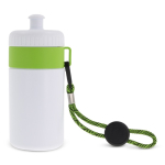 Gourde de sport blanche sans BPA avec cordon de transport 500ml couleur vert clair