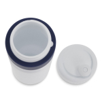 Gourde de sport sans BPA avec bord coloré fabriqué en UE 750ml couleur bleu foncé quatrière vue