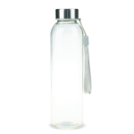 Gourde en verre transparente avec bouchon anti-fuite et sangle 500 ml couleur transparent