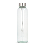 Gourde en verre transparente avec bouchon anti-fuite et sangle 500 ml couleur transparent deuxième vue