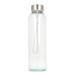 Gourde en verre transparente avec bouchon anti-fuite et sangle 500 ml couleur transparent quatrière vue