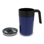 Tasse en acier inoxydable à double paroi de 400ml couleur bleu foncé deuxième vue