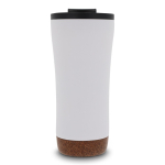 Gobelet à emporter à double paroi avec détail en liège à la base 480ml couleur blanc troisième vue