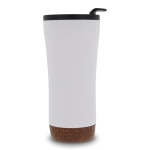 Gobelet à emporter à double paroi avec détail en liège à la base 480ml couleur blanc quatrière vue