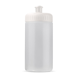 Bidon sportif en bioplastique sans BPA fabriqué en UE 500ml couleur blanc transparent