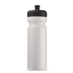 Bidon sportif en plastique organique fabriqué en UE 750ml couleur blanc/noir