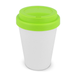 Gobelet à emporter en plastique recyclé avec couvercle coloré 250ml couleur vert clair