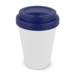 Gobelet à emporter en plastique recyclé avec couvercle coloré 250ml couleur bleu foncé