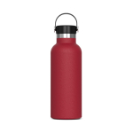 Gourde en inox 100% anti-fuite avec anse de transport 500ml couleur rouge foncé
