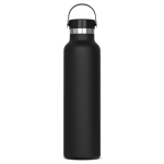 Gourde en  inox 100% anti-fuite avec anse de transport 650ml couleur noir