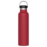 Gourde en  inox 100% anti-fuite avec anse de transport 650ml couleur rouge foncé