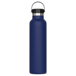 Gourde en  inox 100% anti-fuite avec anse de transport 650ml couleur bleu foncé