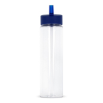Gourde en RPET transparente avec bouchon à paille pliable 600ml couleur bleu troisième vue