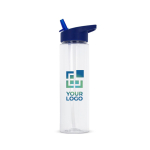 Gourde en RPET transparente avec bouchon à paille pliable 600ml vue principale