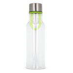 Gourde en RPET transparente avec anse de transport caoutchouc 600ml couleur vert lime troisième vue