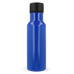 Gourde en RPET colorée avec anse de transport en caoutchouc 600ml couleur bleu quatrière vue