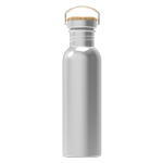Gourde en acier inoxydable anti-fuite avec revêtement poudré 750 ml couleur argenté