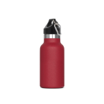 Gourde en acier inoxydable avec revêtement en poudre 350ml couleur rouge foncé