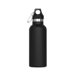 Gourde en acier inoxydable 100% anti-fuite avec mousqueton 500ml couleur noir