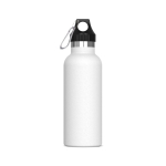 Gourde en acier inoxydable 100% anti-fuite avec mousqueton 500ml couleur blanc