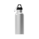 Gourde en acier inoxydable 100% anti-fuite avec mousqueton 500ml couleur argenté