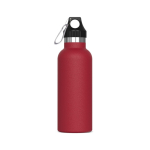 Gourde en acier inoxydable 100% anti-fuite avec mousqueton 500ml couleur rouge foncé