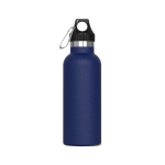 Gourde en acier inoxydable 100% anti-fuite avec mousqueton 500ml couleur bleu foncé