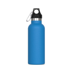 Gourde en acier inoxydable 100% anti-fuite avec mousqueton 500ml couleur bleu ciel