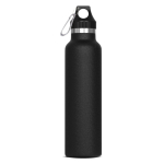 Gourde en acier inoxydable 100% anti-fuite avec mousqueton 650ml couleur noir