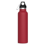Gourde en acier inoxydable 100% anti-fuite avec mousqueton 650ml couleur rouge foncé