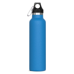 Gourde en acier inoxydable 100% anti-fuite avec mousqueton 650ml couleur bleu ciel