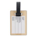 Étiquette de valise en bambou avec carte pour les informations couleur naturel deuxième vue