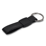 Porte-clés en cuir avec détail en métal à personnaliser couleur noir