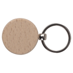 Porte-clés circulaire en bois à personnaliser Ø40mm couleur bois deuxième vue