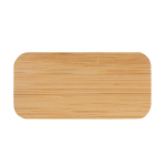 Porte-badge en bambou promotionnel avec fermoir à épingle Bamboo couleur naturel troisième vue