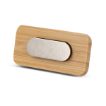 Étiquette en bambou rectangulaire avec aimant pour fixation couleur naturel deuxième vue