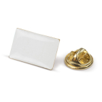 Pin rectangulaire en métal doré à personnaliser 19x13mm couleur doré quatrière vue