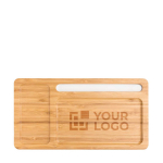 Set de table en bambou Bamboo Tidy avec chargeur sans fil Bamboo Tidy couleur marron clair vue avec impression