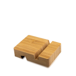 Support en bambou pour téléphones et tablettes de différentes tailles couleur marron clair