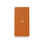 Batterie externe sans fil en cuir recyclé 8 000 mAh couleur marron clair