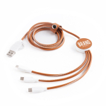 Câble de charge vintage 6 en 1 en cuir synthétique et ABS recyclé Vue 1